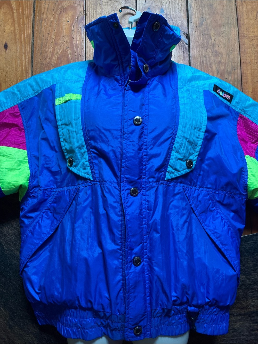Rare Vintage 90’s Slalom Ski Jacket Puffer Neon Men’s Medium